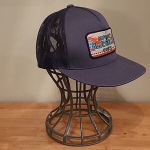 TROLL CO. CLOTHING Support Blue Collar Adjustable Snapback Meshback Trucker Cap